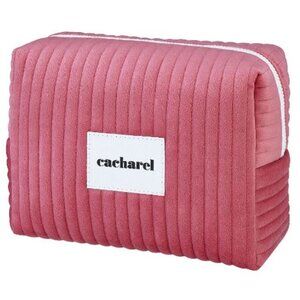 BEAUTIFUL CACHAREL Cosmetic Bag Clutch PLUSH Pink Corduroy BNIP